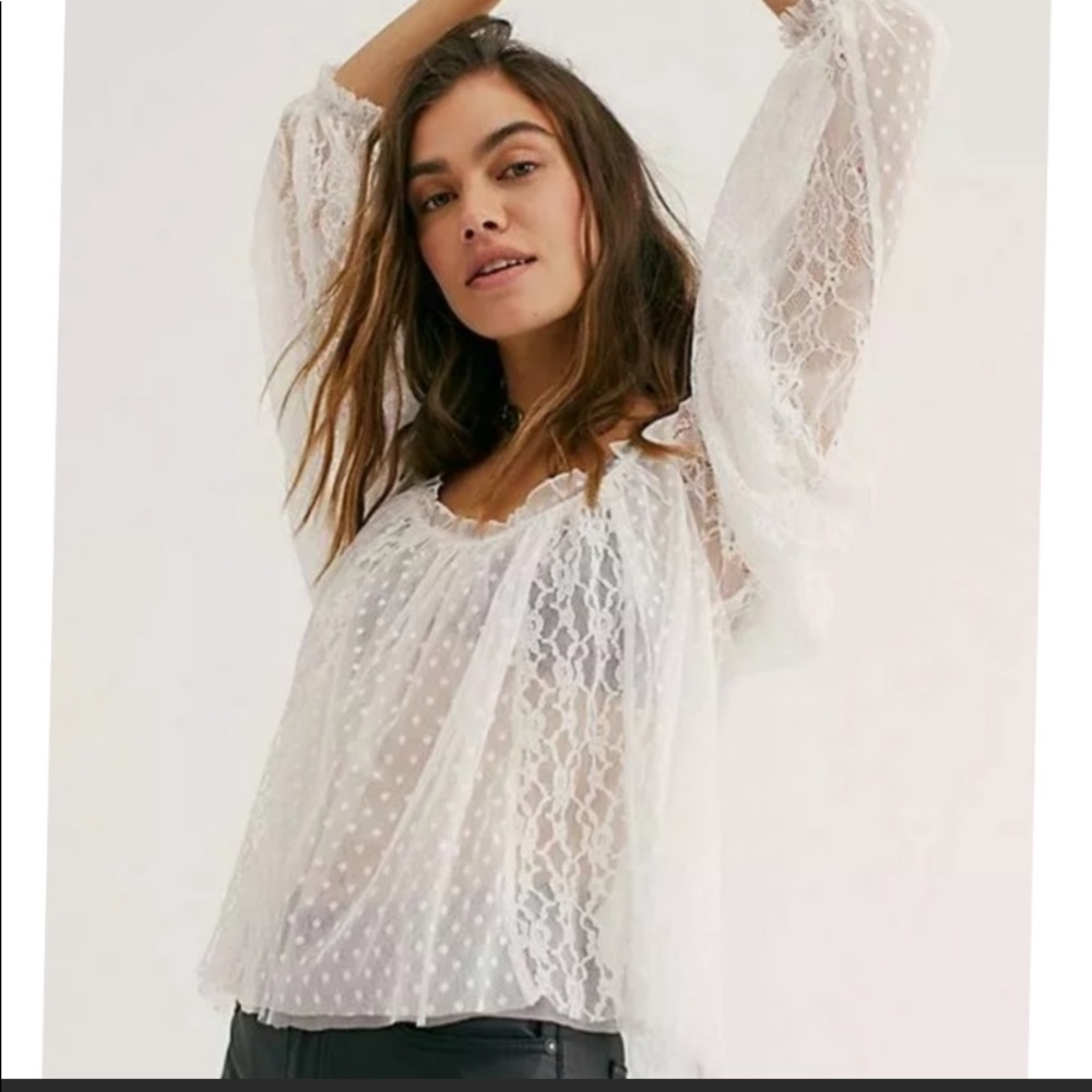Free People Sheer Lace Top